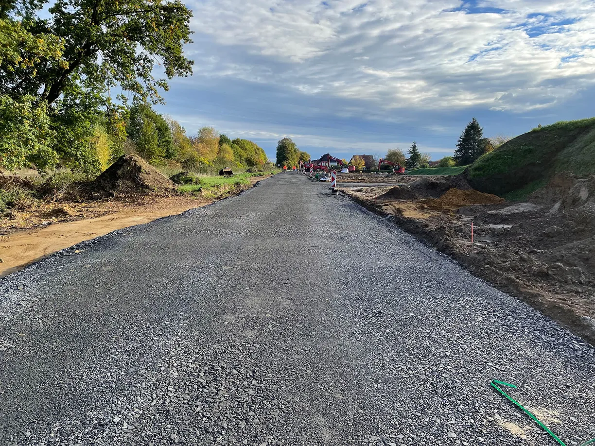 Die Kanalisation in dem neuen Baugebiet ist zwischenzeitlich fertig gestellt